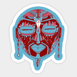 Pastel Tones African Mask 2 Sticker